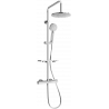 Mexen KT40 surface-mounted shower set with a rainmaker and thermostatic mixer tap, Chrome - 771504093-00