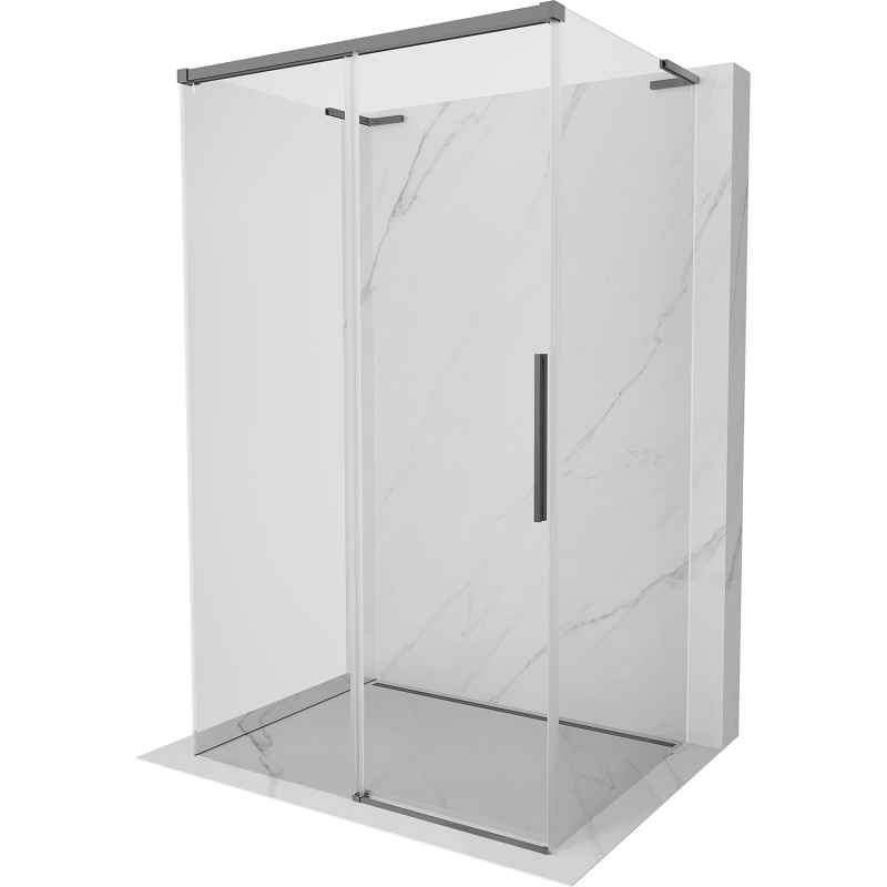 Mexen Rox-3S L 3-wall sliding shower cabin 130 x 100 cm, transparent, gun metal - 8C2L-130-100-95-00-3S