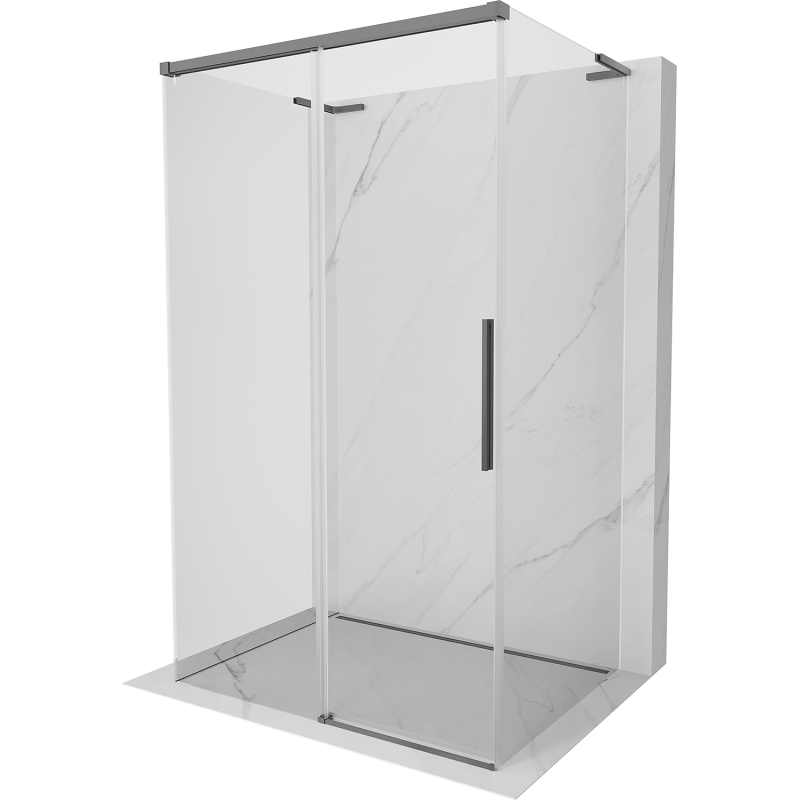Mexen Rox-3S L 3-walled sliding shower cabin 160 x 100 cm, transparent, gun metal - 8C2L-160-100-95-00-3S