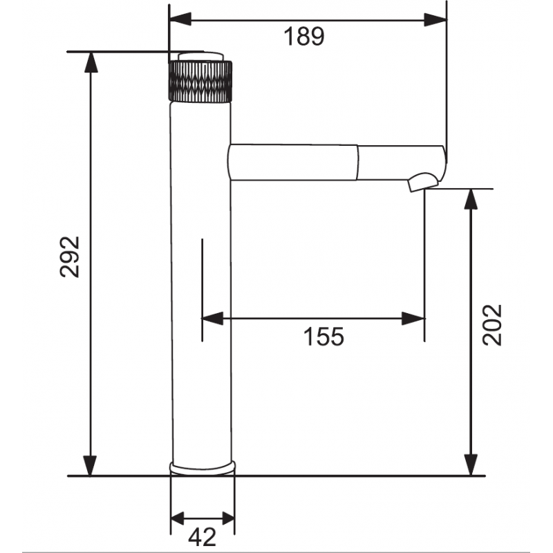 Mexen Diamond high black washbasin faucet - 71510-70