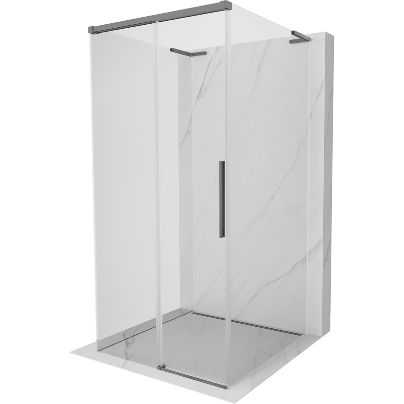 Mexen Rox-3S L 3-wall sliding shower enclosure 120 x 120 cm, transparent, gun metal - 8C2L-120-120-95-00-3S