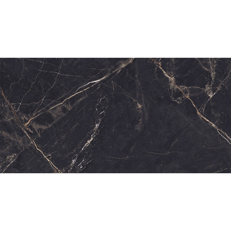 Mexen Eminet Black glazed rectified porcelain tile sample G1, floor-wall tile 120 x 60 cm, high gloss - TL201-00-S