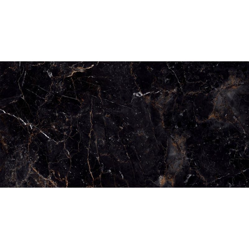 Mexen Champion Black glazed rectified porcelain stoneware sample G1, floor-wall tile 120 x 60 cm, high gloss - TL202-00-S