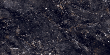 Mexen Rokocha Black glazed rectified G1 tile sample, floor and wall tile, high gloss - TL205-01-S