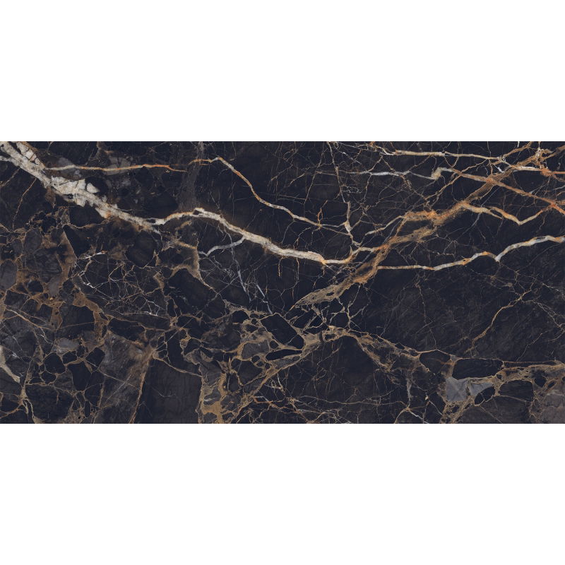 Mexen Orlo Black glazed rectified stoneware sample G1, floor-wall tile 120 x 60 cm, high gloss - TL211-00-S