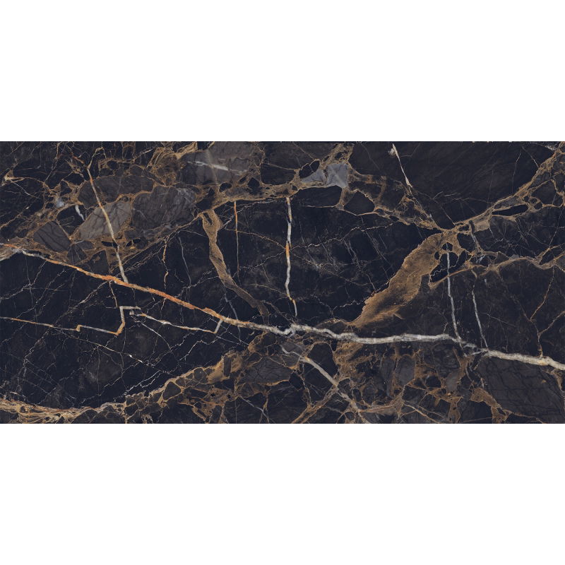 Mexen Orlo Black glazed rectified stoneware sample G1, floor-wall tile 120 x 60 cm, high gloss - TL211-00-S