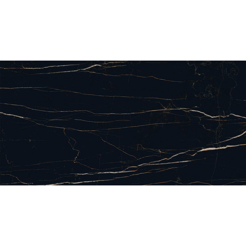 Mexen Flamingo Black glazed rectified porcelain tile sample G1, floor-wall tile, high gloss - TL215-00-S