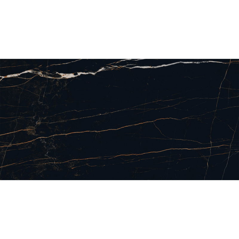 Mexen Flamingo Black glazed rectified porcelain tile sample G1, floor-wall tile, high gloss - TL215-00-S