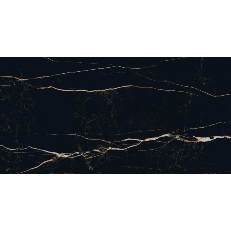 Mexen Flamingo Black glazed rectified porcelain tile sample G1, floor-wall tile, high gloss - TL215-00-S