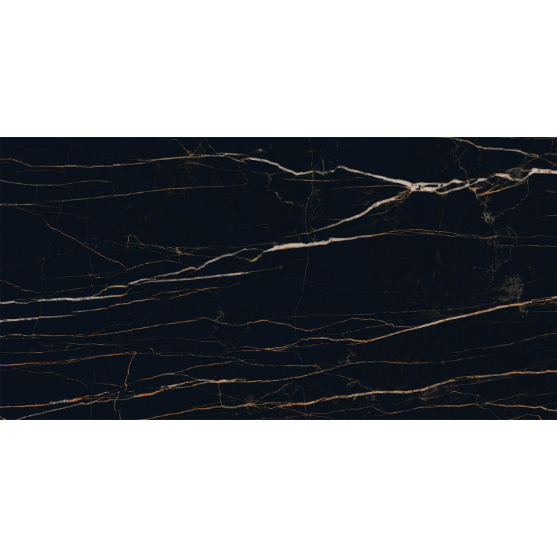 Mexen Flamingo Black glazed rectified porcelain tile sample G1, floor-wall tile, high gloss - TL215-00-S