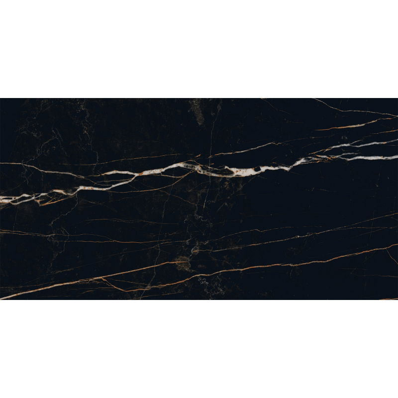 Mexen Flamingo Black glazed rectified porcelain tile sample G1, floor-wall tile, high gloss - TL215-00-S