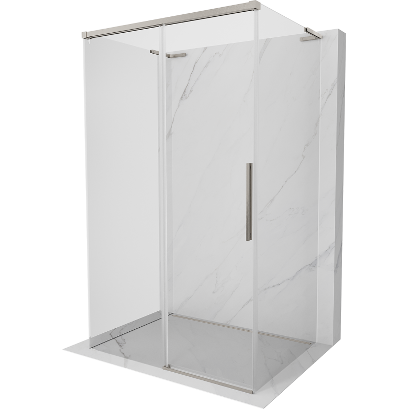 Mexen Rox-3S L 3-sided sliding shower cabin 90 x 75 cm, transparent, brushed nickel - 8C2L-090-075-97-00-3S