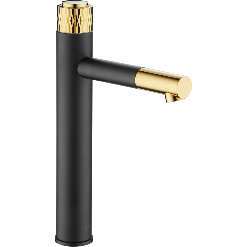Mexen Diamond high basin tap, black/gold - 71510-75
