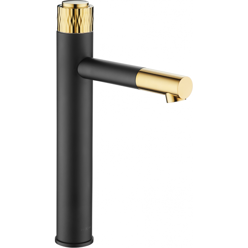 Mexen Diamond tall washbasin faucet, black/gold - 71510-75