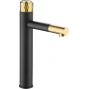 Mexen Diamond tall washbasin faucet, black/gold - 71510-75