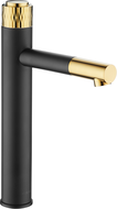 Mexen Diamond high washbasin mixer tap, Black/Gold - 71510-75