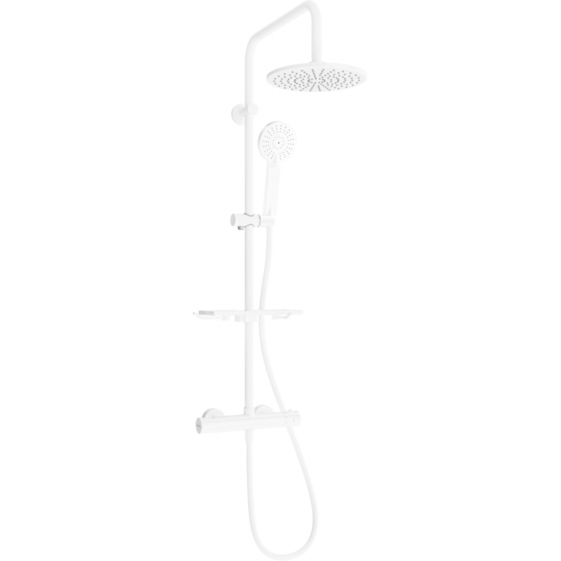Mexen KT40 exposed shower set with showerhead and thermostatic faucet, white - 771504093-20