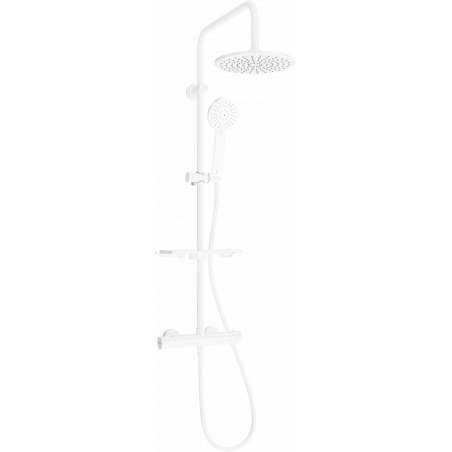 Mexen KT40 exposed shower set with rain shower and thermostatic faucet, white - 771504093-20