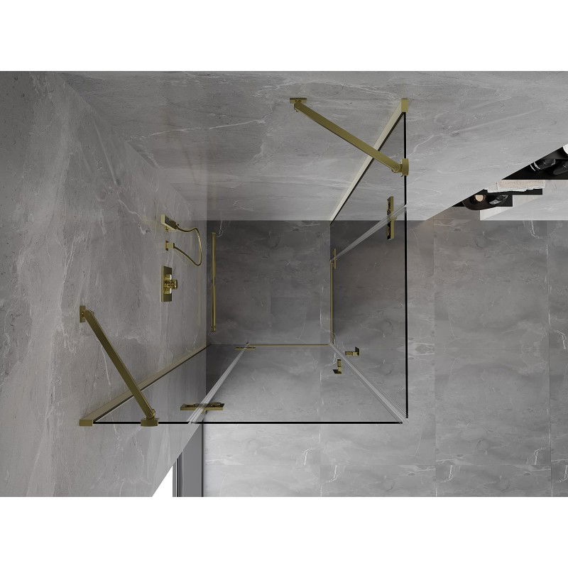 Mexen Mist-H Duo Shower Enclosure Hinged 115 x 115 cm, Transparent, Gold - 8A5-115L-115P-50-00