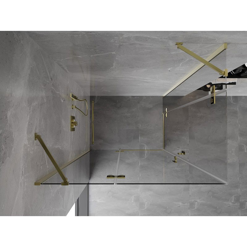 Mexen Mist-H Duo left pivot shower cabin 120 x 70 cm, transparent, gold - 8A5-120L-070P-50-00