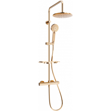 Mexen KT40 exposed shower set with showerhead and thermostatic faucet, rose gold - 771504093-60