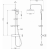 Mexen KT40 surface-mounted shower set with a rainmaker and thermostatic mixer tap, Graphite - 771504093-66
