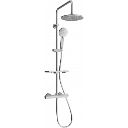 Mexen KT40 surface-mounted shower set with rain shower and thermostatic faucet, brushed gun gray - 771504093-66