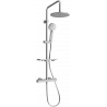 Mexen KT40 exposed shower set with rain showerhead and thermostatic mixer, graphite - 771504093-66