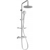 Mexen KT40 surface-mounted shower set with rain shower and thermostatic faucet, brushed gun gray - 771504093-66