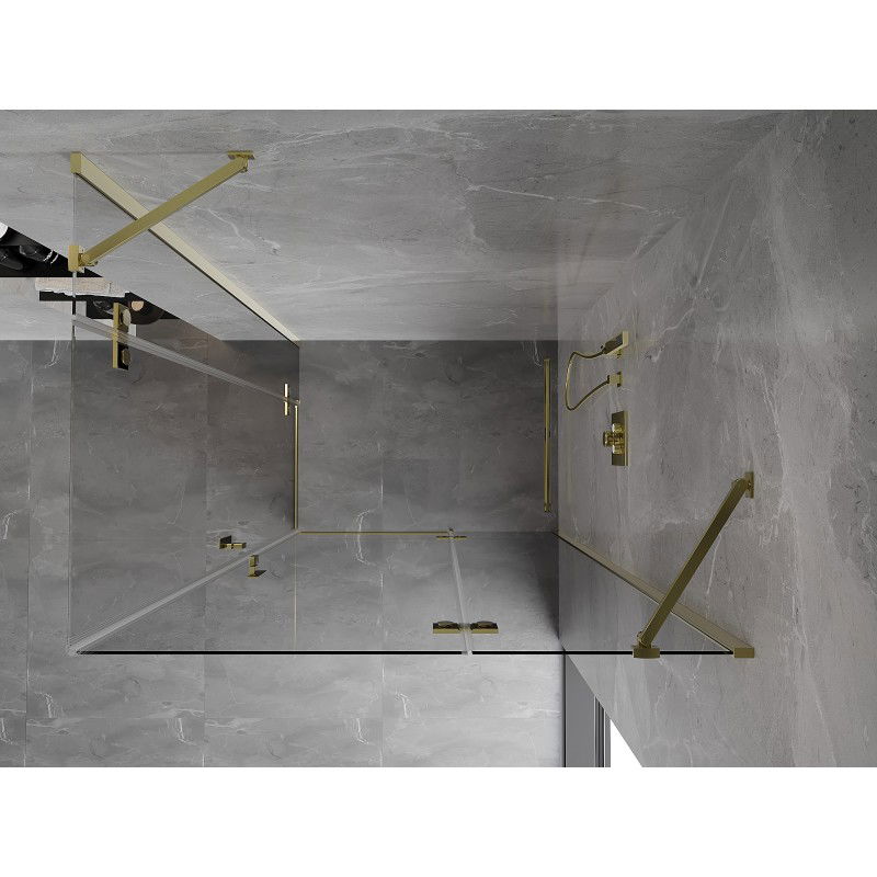 Mexen Mist-H Duo Right Hinged Shower Enclosure 100 x 120 cm, Transparent, Gold - 8A5-100L-120P-50-00