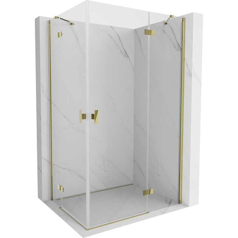 Mexen Mist H Duo shower enclosure hinged 80 x 115 cm, transparent, gold - 8A5-080L-115P-50-00