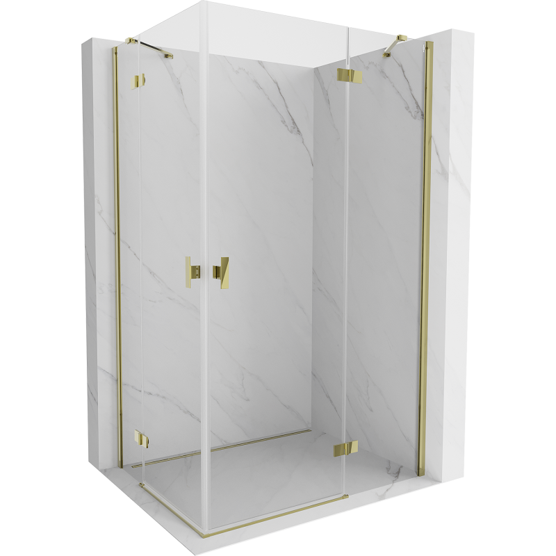 Mexen Mist H Duo hinged shower enclosure 100 x 115 cm, transparent, gold - 8A5-100L-115P-50-00
