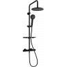 Mexen KT40 surface-mounted shower set with a rainmaker and thermostatic mixer tap, Black - 771504093-70