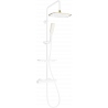 Mexen KT49 exposed shower set with rain shower head and thermostatic mixer, white/gold - 771504993-25