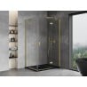 Mexen Mist-H Duo Right Hinged Shower Cabin 95 x 105 cm, Transparent, Brushed Gold - 8A5-095L-105P-55-00
