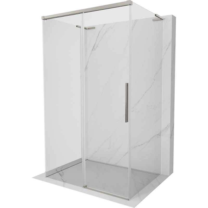 Mexen Rox-3S L 3-sided Sliding Shower Cabin 90 x 100 cm, Transparent, Brushed Nickel - 8C2L-090-100-97-00-3S