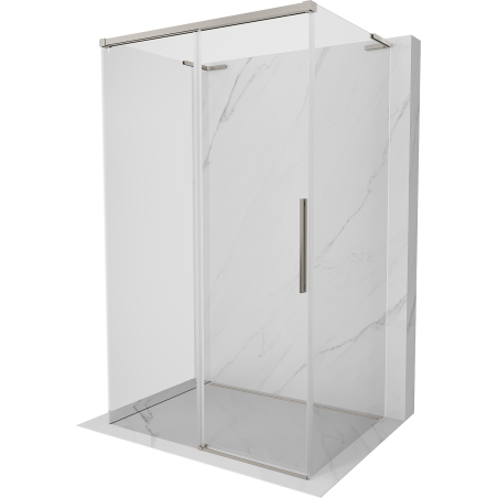 Mexen Rox-3S L 3-sided Sliding Shower Cabin 90 x 100 cm, Transparent, Brushed Nickel - 8C2L-090-100-97-00-3S