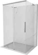 Mexen Rox-3S L 3-sided Sliding Shower Cabin 90 x 100 cm, Transparent, Brushed Nickel - 8C2L-090-100-97-00-3S