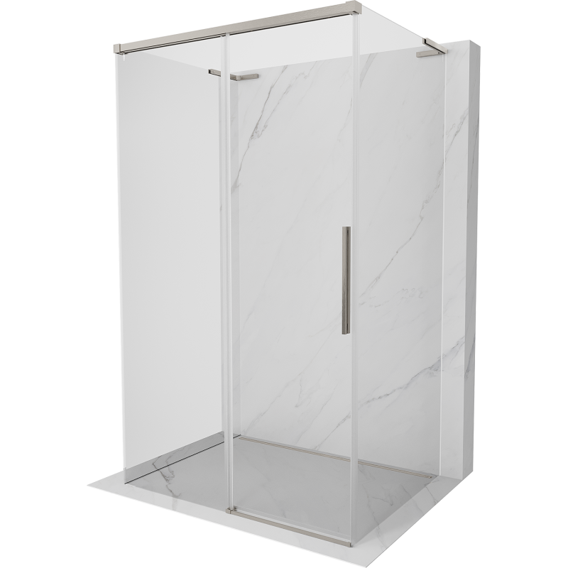 Mexen Rox-3S L 3-walled sliding shower cabin 130 x 100 cm, transparent, brushed nickel - 8C2L-130-100-97-00-3S