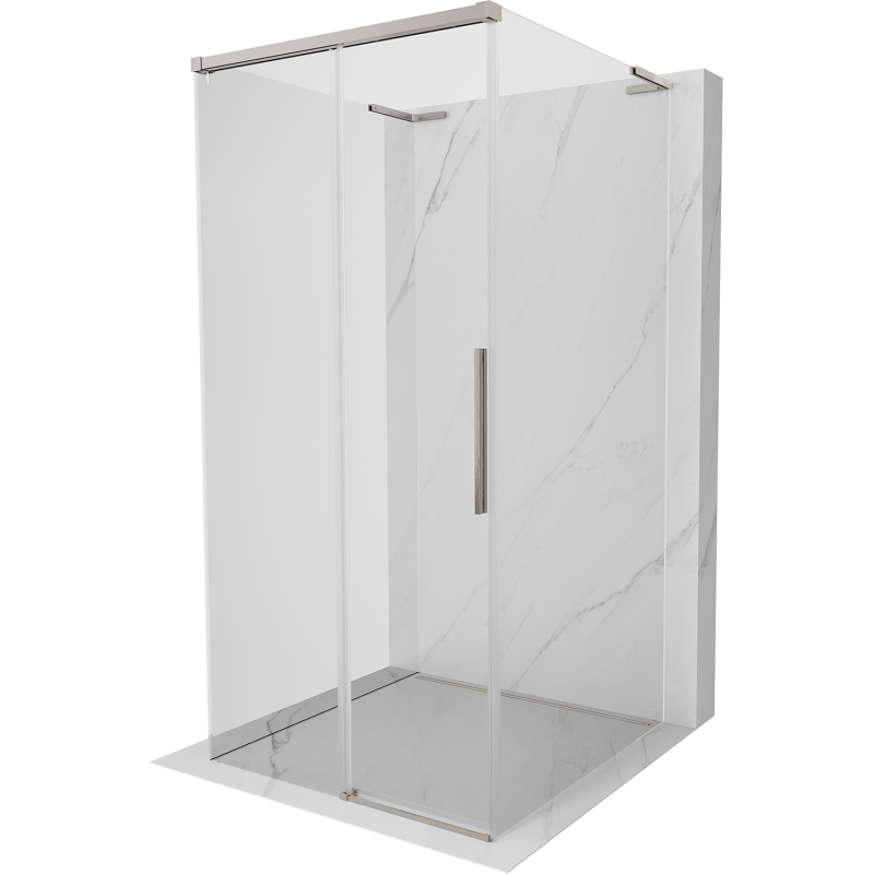 Mexen Rox-3S L 3-wall sliding shower cabin 120 x 120 cm, transparent, brushed nickel - 8C2L-120-120-97-00-3S