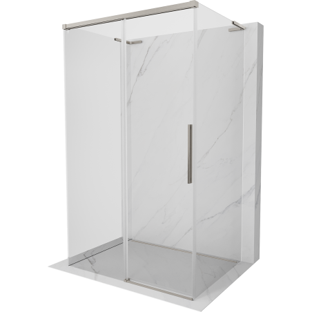 Mexen Rox-3S L 3-wall sliding shower cabin 155 x 120 cm, transparent, brushed nickel - 8C2L-155-120-97-00-3S