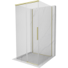 Mexen Rox-3S 3-sided Sliding Shower Enclosure 100 x 100 cm, Transparent, Brushed Gold - 8C2-100-100-55-00-3S
