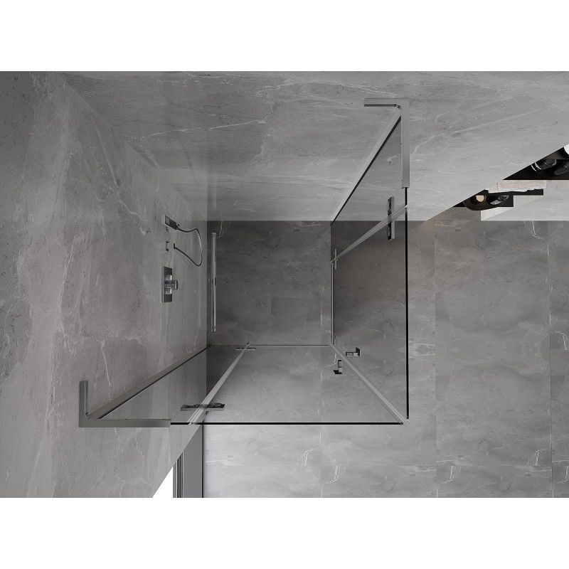 Mexen Mist-H L Duo pivot shower cabin 100 x 100 cm, transparent, chrome - 8A5L-100L-100P-01-00