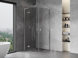 Mexen Mist-H L Duo swing shower enclosure 110 x 110 cm, transparent, chrome - 8A5L-110L-110P-01-00