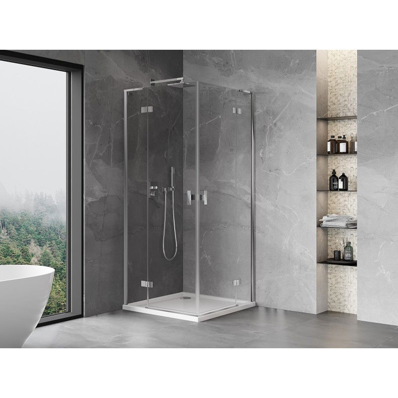 Mexen Mist-H L Duo Shower Enclosure Hinged 115 x 115 cm, Transparent, Chrome - 8A5L-115L-115P-01-00