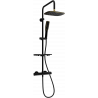 Mexen KT49 exposed shower set with rain shower and thermostatic mixer, black/gold - 771504993-75