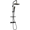 Mexen KT49 surface-mounted shower set with showerhead and thermostatic faucet, black/gold - 771504993-75