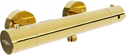 Mexen Kai thermostatic shower mixer tap, Gold - 77100-50