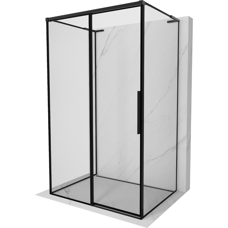 Mexen Rox-3S L 3-wall Sliding Shower Cabin Left 95 x 110 cm, Black Frame, Black - 8C2L-095-110-70-70-3S-L