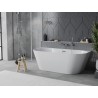 Mexen Oval Slim freestanding back-to-wall bathtub 170 x 80 cm, white, chrome overflow - 52661708000-01